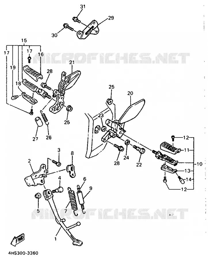 STAND / FOOTREST Yamaha MOTO 750 1996 YZF  YZF750SP