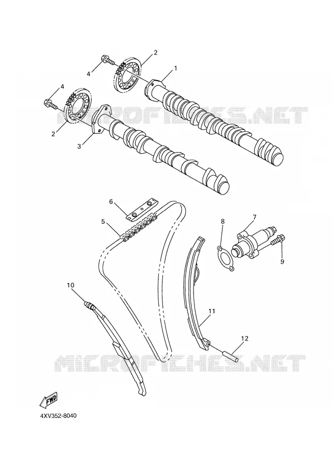 CAMSHAFT / TIMING CHAIN Yamaha MOTO 1000 1998 R1  YZF-R1