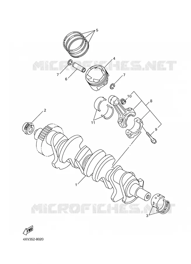 CRANKSHAFT / PISTON Yamaha MOTO 1000 1998 R1  YZF-R1