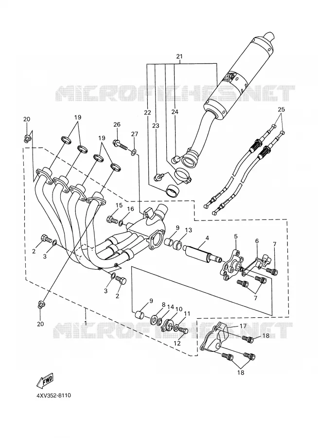 EXHAUST Yamaha MOTO 1000 1998 R1  YZF-R1