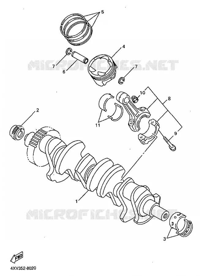 CRANKSHAFT / PISTON Yamaha MOTO 1000 1998 R1  YZF-R1
