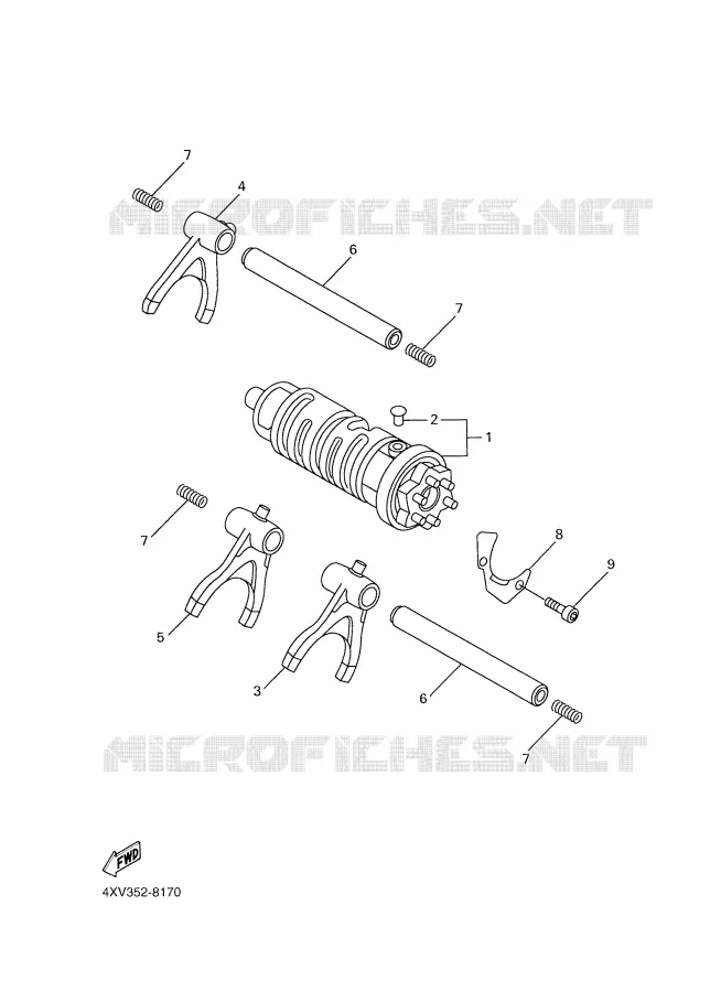 GEAR SHIFT SELECTOR DRUM / FORKS Yamaha MOTO 1000 1999 R1  YZF-R1