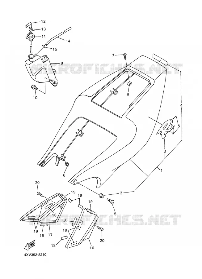 SIDE COVER Yamaha MOTO 1000 1999 R1  YZF-R1