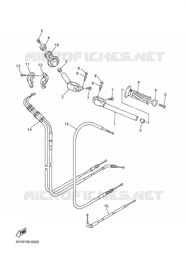 HANDLEBAR & CABLES Yamaha MOTO 1000 1999 R1  YZF-R1