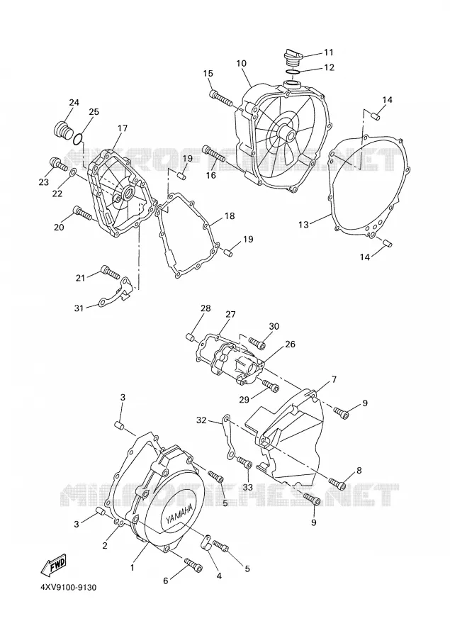 COVER - ENGINE 1 Yamaha MOTO 1000 1999 R1  YZF-R1