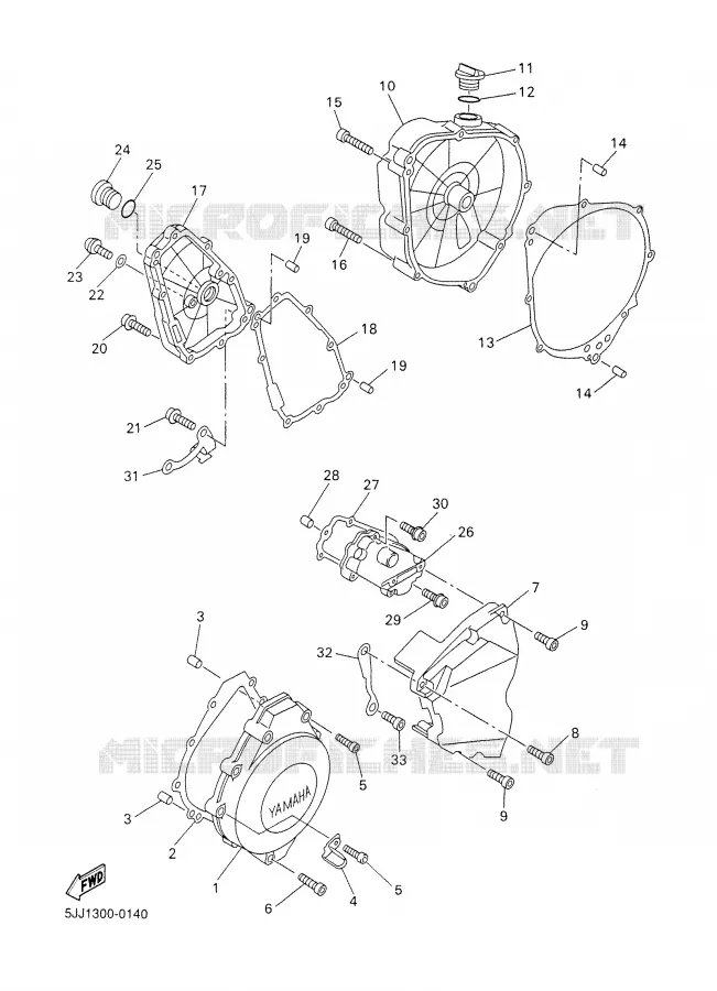 COVER - ENGINE 1 Yamaha MOTO 1000 2001 R1  YZF-R1