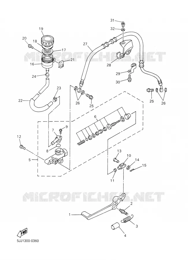 REAR BRAKE MASTER CYLINDER Yamaha MOTO 1000 2001 R1  YZF-R1