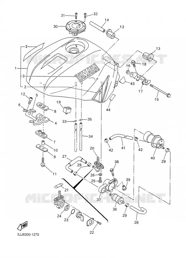 FUEL TANK Yamaha MOTO 1000 2001 R1  YZF-R1