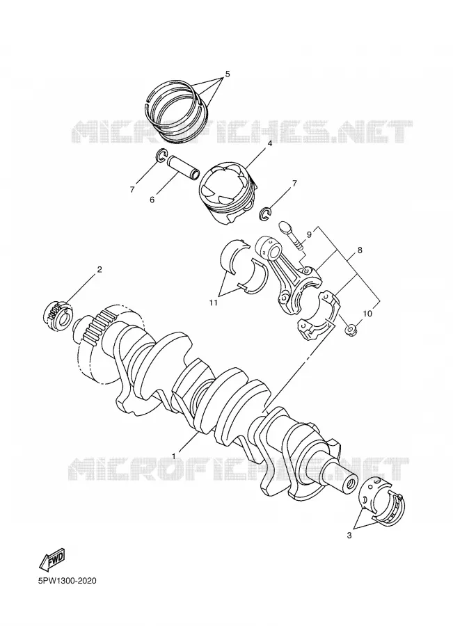 CRANKSHAFT / PISTON Yamaha MOTO 1000 2003 R1  YZF-R1