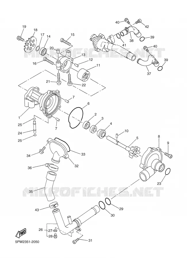 WATERPUMP / HOSES Yamaha MOTO 1000 2003 R1  YZF-R1