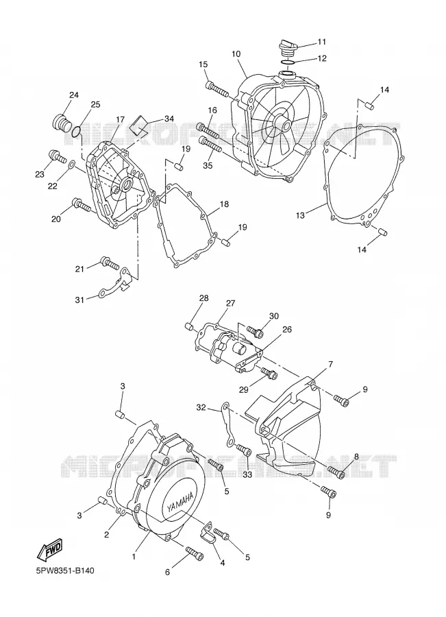 COVER - ENGINE 1 Yamaha MOTO 1000 2003 R1  YZF-R1
