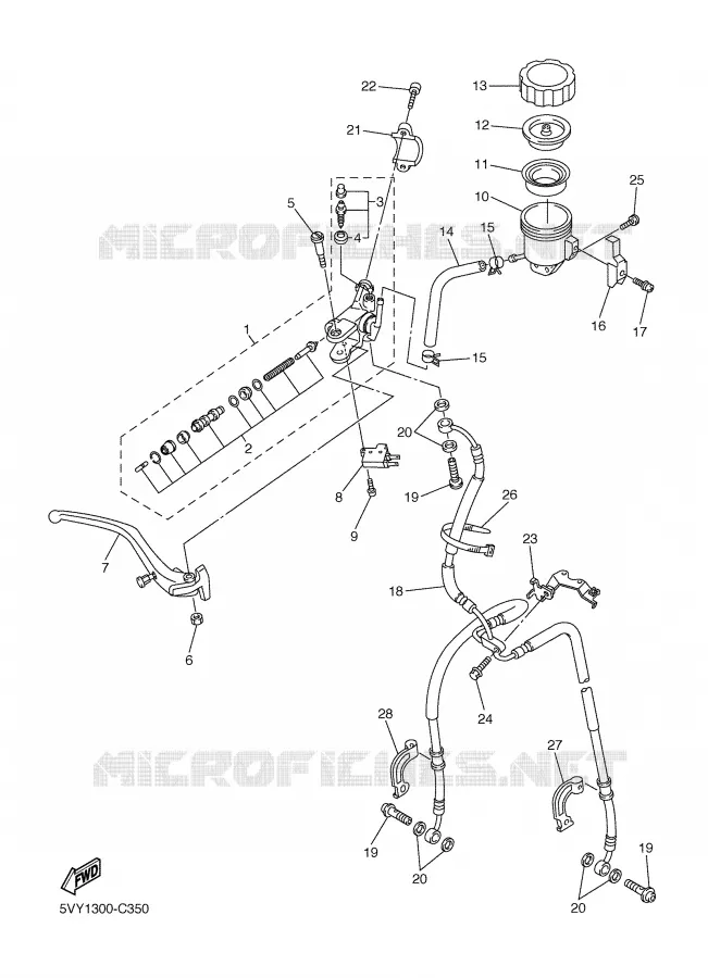 FRONT BRAKE MASTER CYLINDER Yamaha MOTO 1000 2004 R1  YZF-R1