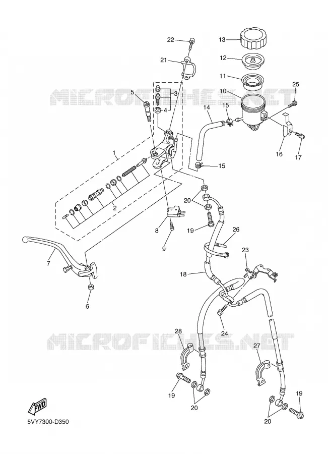 FRONT MASTER CYLINDER Yamaha MOTO 1000 2005 R1  YZF-R1