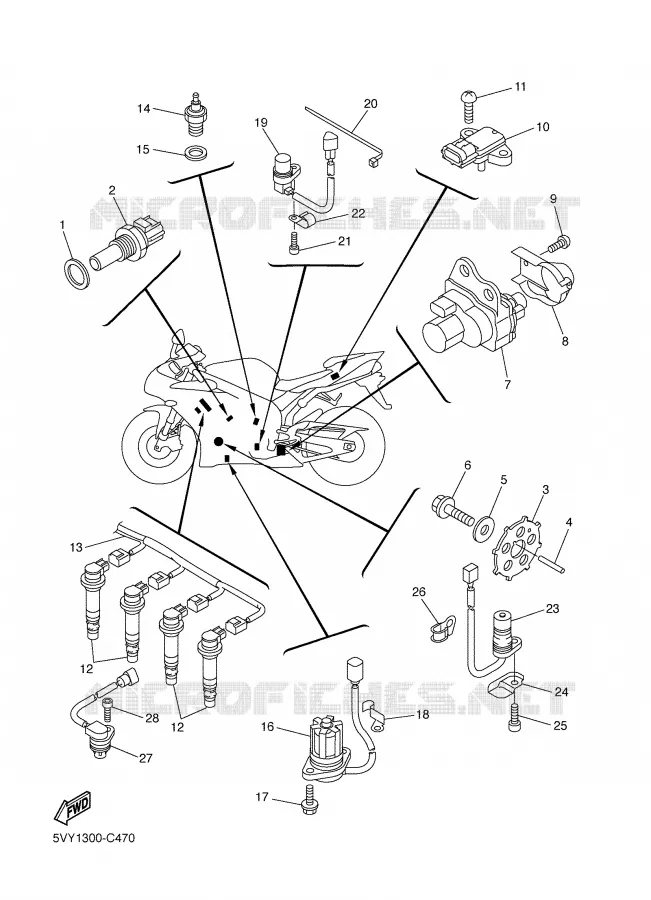 ELECTRICAL 1 Yamaha MOTO 1000 2005 R1  YZF-R1
