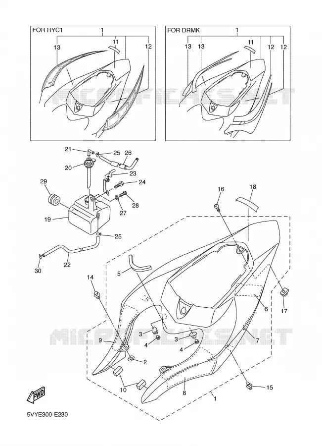 SIDE COVER Yamaha MOTO 1000 2006 R1  YZF-R1