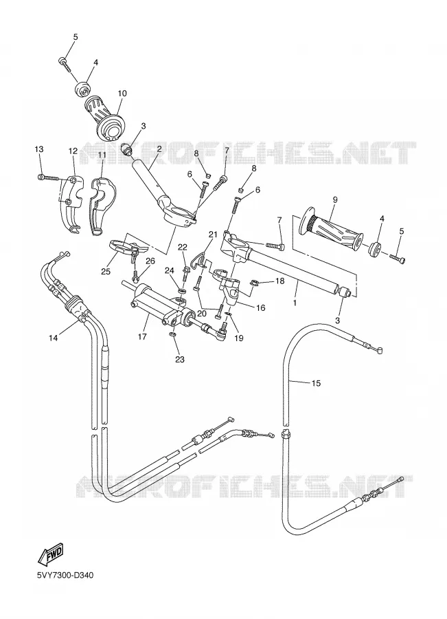 HANDLEBAR & CABLES Yamaha MOTO 1000 2006 R1  YZF-R1
