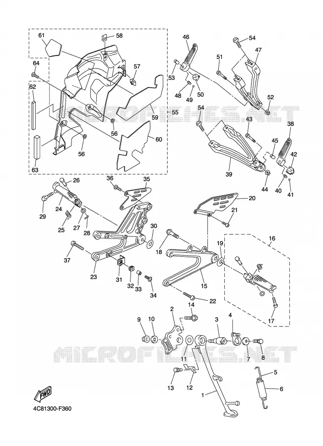 STAND / FOOTREST Yamaha MOTO 1000 2007 R1  YZF-R1
