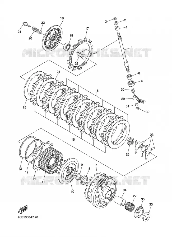 STARTER CLUTCH Yamaha MOTO 1000 2008 R1  YZF-R1