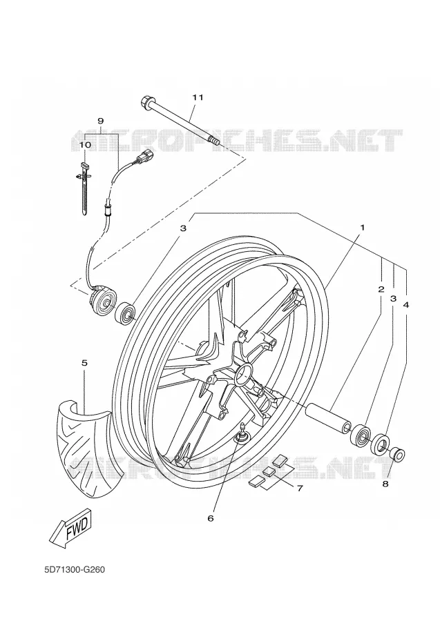 FRONT WHEEL Yamaha MOTO 125 2008 R125  YZF-R125
