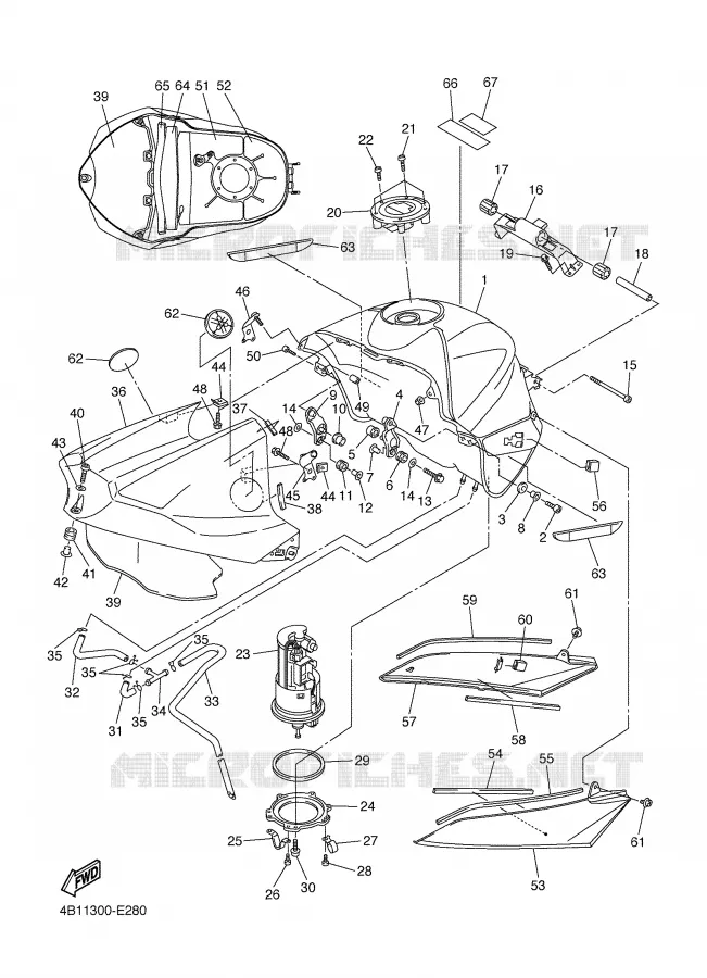 FUEL TANK Yamaha MOTO 1000 2006 R1  YZF-R1S