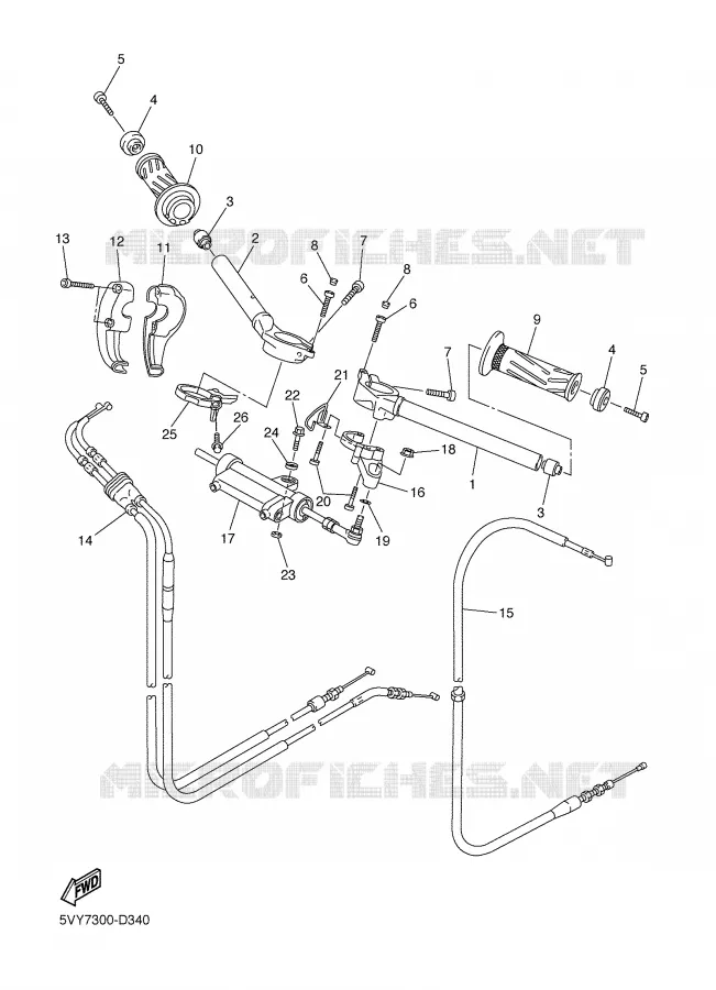 HANDLEBAR & CABLES Yamaha MOTO 1000 2006 R1  YZF-R1S