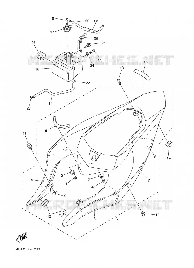 SIDE COVER Yamaha MOTO 1000 2006 R1  YZF-R1SV