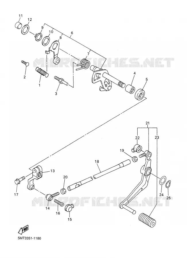 GEAR SHIFT SHAFT / LEVER Yamaha MOTO 600 2002 R6  YZF-R6