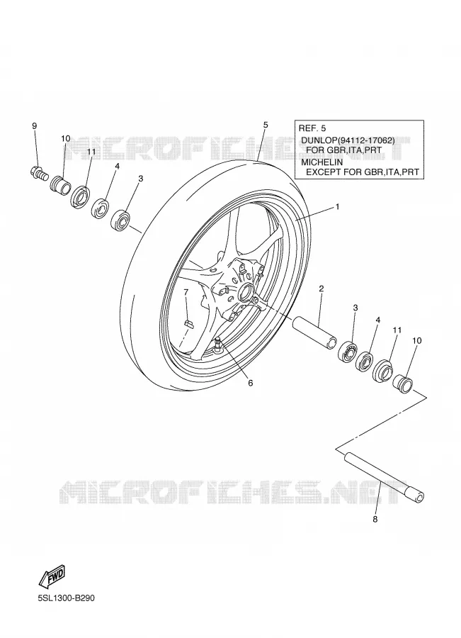 FRONT WHEEL Yamaha MOTO 600 2003 R6  YZF-R6