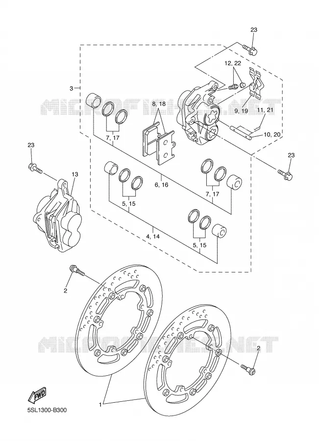 FRONT BRAKE CALIPER Yamaha MOTO 600 2004 R6  YZF-R6