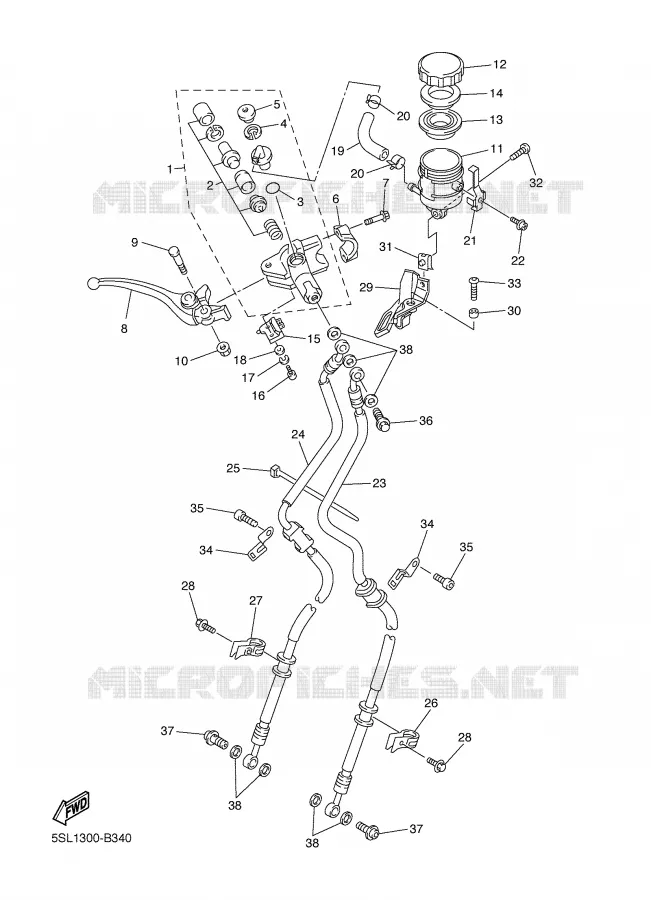 FRONT BRAKE MASTER CYLINDER Yamaha MOTO 600 2004 R6  YZF-R6