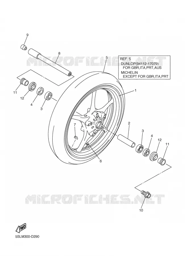 FRONT WHEEL Yamaha MOTO 600 2005 R6  YZF-R6