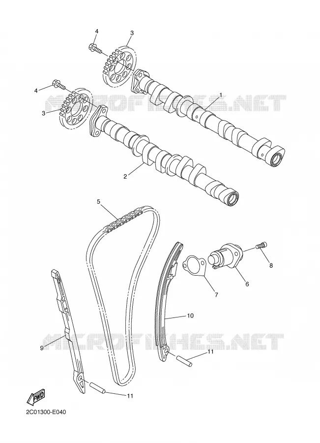 CAMSHAFT / TIMING CHAIN Yamaha MOTO 600 2006 R6  YZF-R6