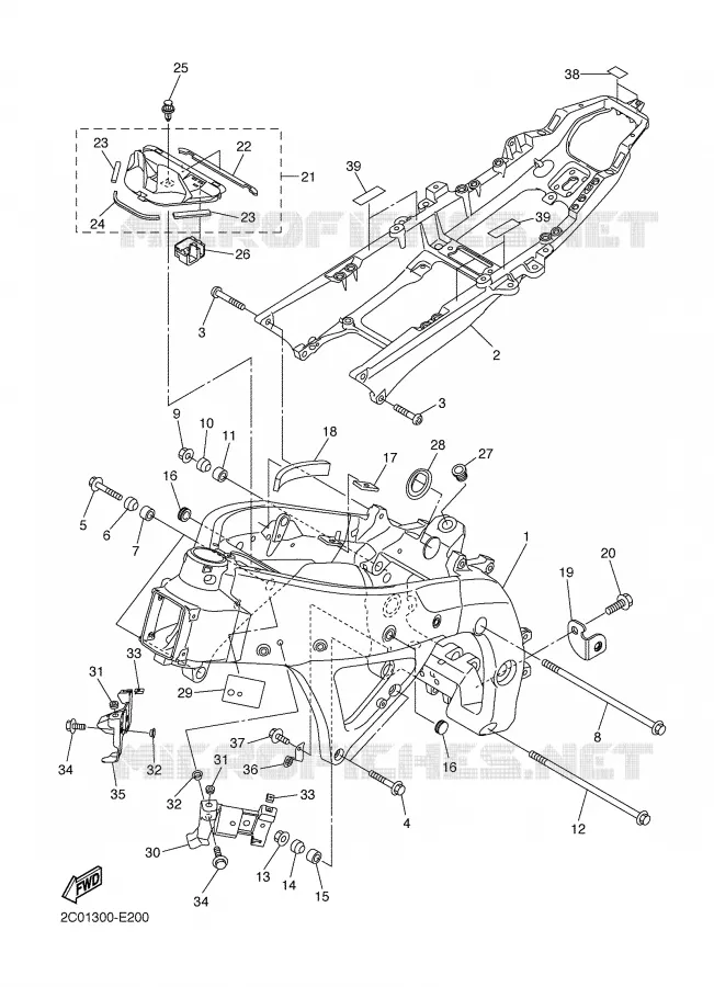 FRAME Yamaha MOTO 600 2007 R6  YZF-R6