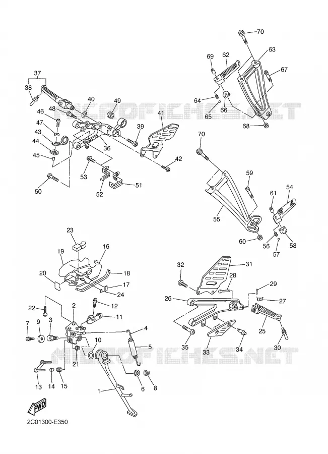 STAND / FOOTREST Yamaha MOTO 600 2007 R6  YZF-R6