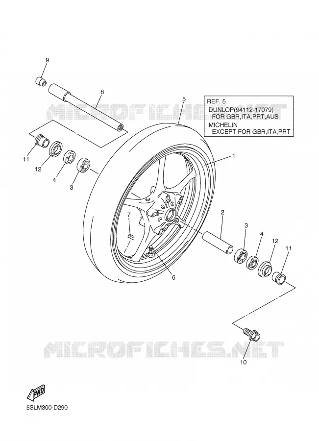 FRONT WHEEL Yamaha MOTO 600 2005 R6  YZF-R6T
