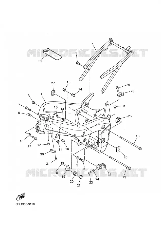 FRAME Yamaha MOTO 750 1999 R7  YZF-R7
