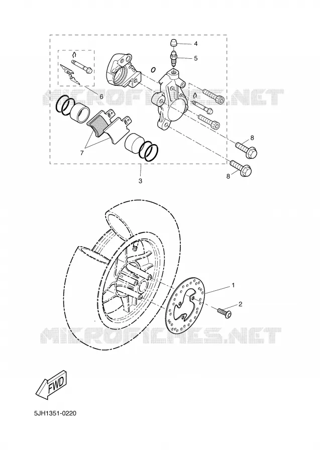 FRONT BRAKE CALIPER Yamaha SCOOTER 50 2002 SLIDER  EW50 SLIDER