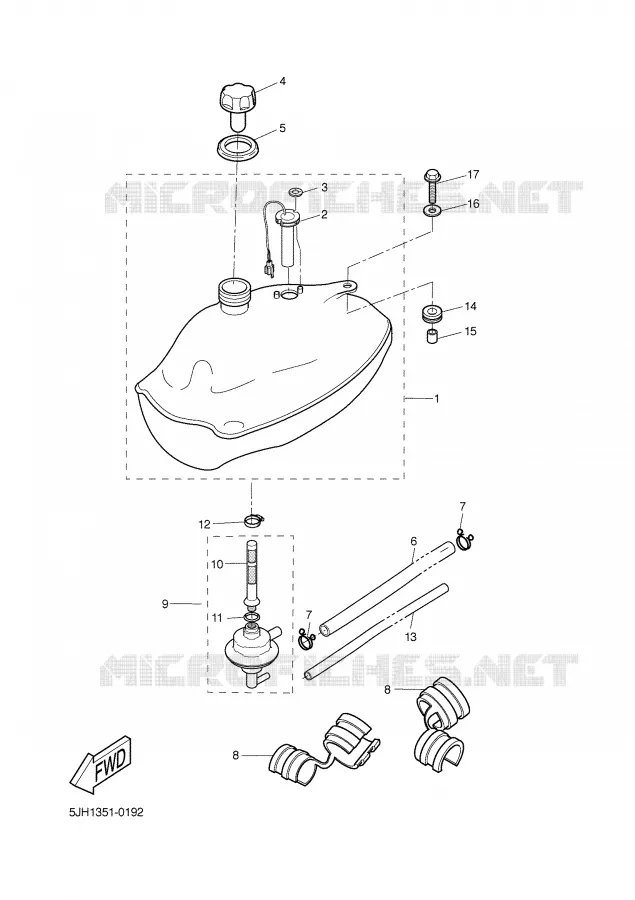 FUEL TANK Yamaha SCOOTER 50 2002 SLIDER  EW50 SLIDER