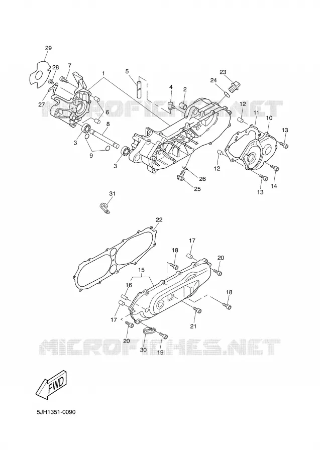 CRANKCASE Yamaha SCOOTER 50 2004 SLIDER  EW50N