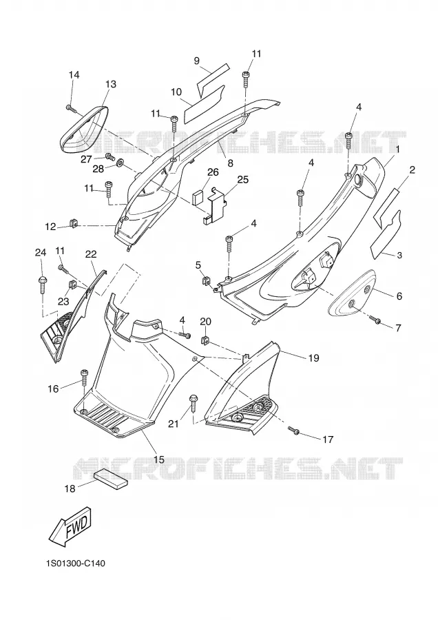 SIDE COVER Yamaha SCOOTER 50 2004 SLIDER  EW50N