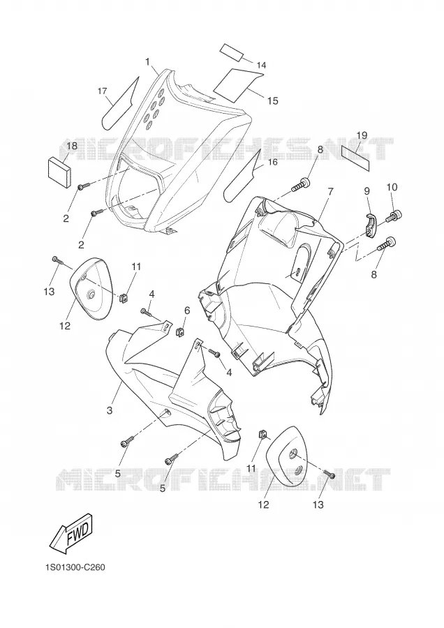 LEG SHIELD Yamaha SCOOTER 50 2005 SLIDER  EW50N