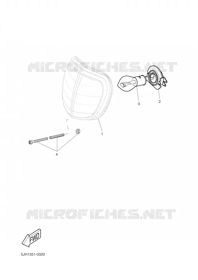 HEADLIGHT Yamaha SCOOTER 50 2007 SLIDER  EW50N