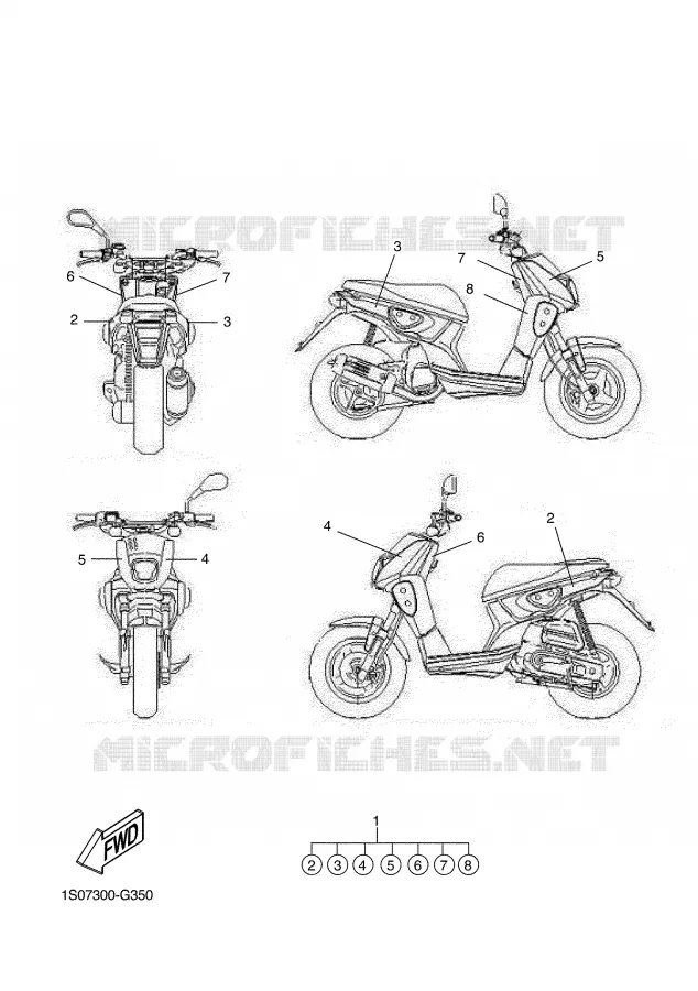 STICKER Yamaha SCOOTER 50 2008 SLIDER  EW50N