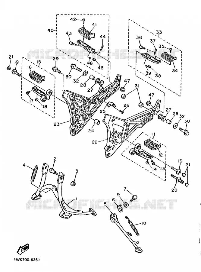 STAND / FOOTREST Yamaha MOTO 1200 1986 FJ  FJ1200