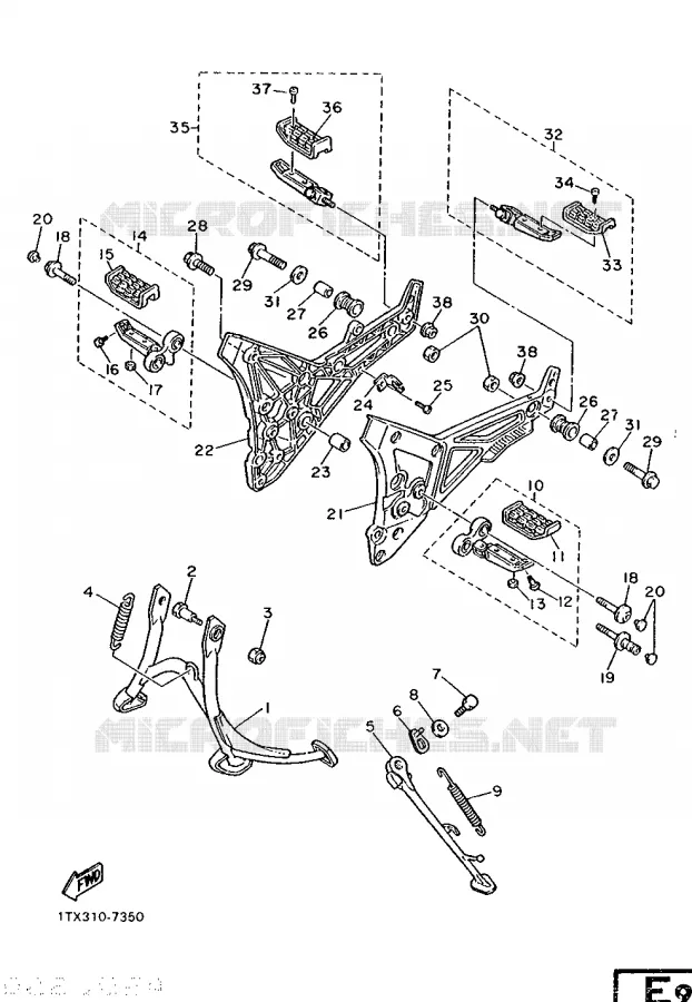 STAND / FOOTREST Yamaha MOTO 1200 1987 FJ  FJ1200