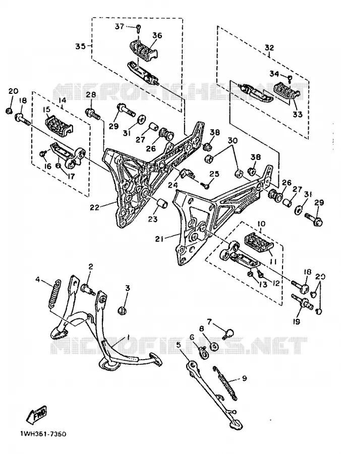 STAND / FOOTREST Yamaha MOTO 1200 1987 FJ  FJ1200