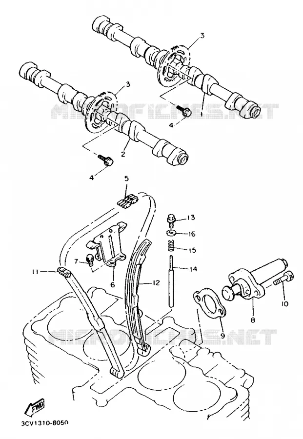 CAMSHAFT / TIMING CHAIN Yamaha MOTO 1200 1988 FJ  FJ1200
