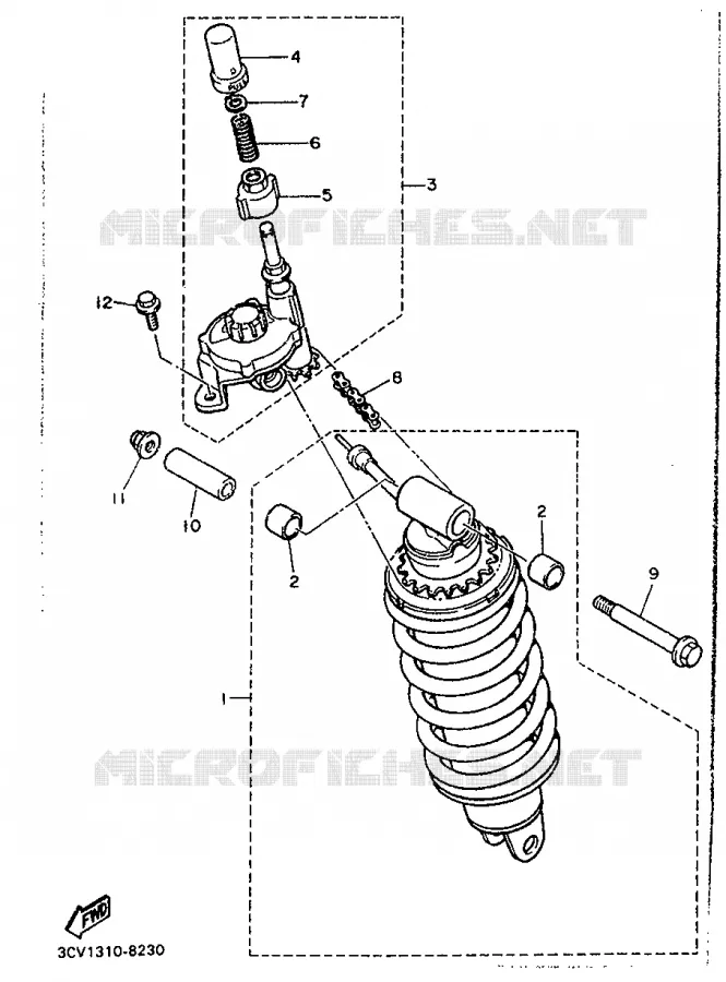 REAR SHOCK ABSORBER Yamaha MOTO 1200 1990 FJ  FJ1200