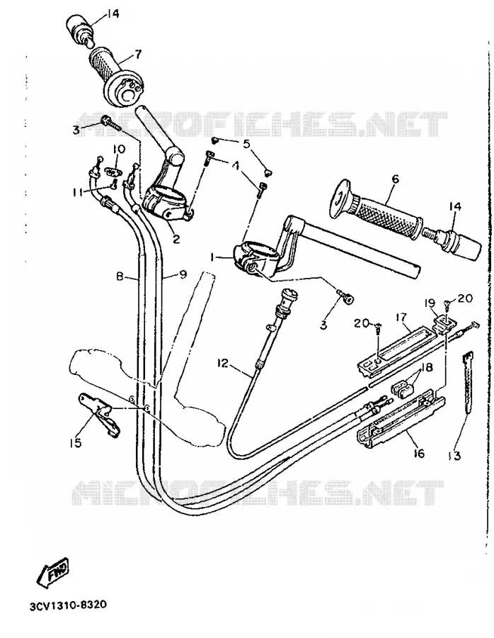 HANDLEBAR & CABLES Yamaha MOTO 1200 1990 FJ  FJ1200