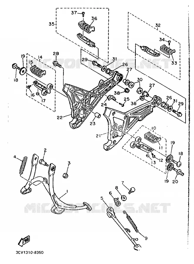 STAND / FOOTREST Yamaha MOTO 1200 1990 FJ  FJ1200